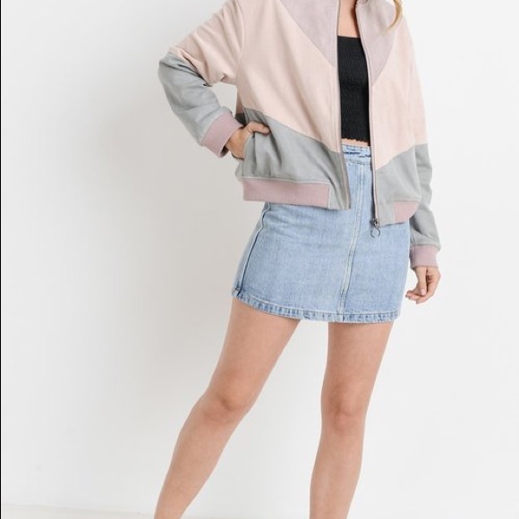 Paper Crane Color Block Bomber Jacket - Picture 4 of 5